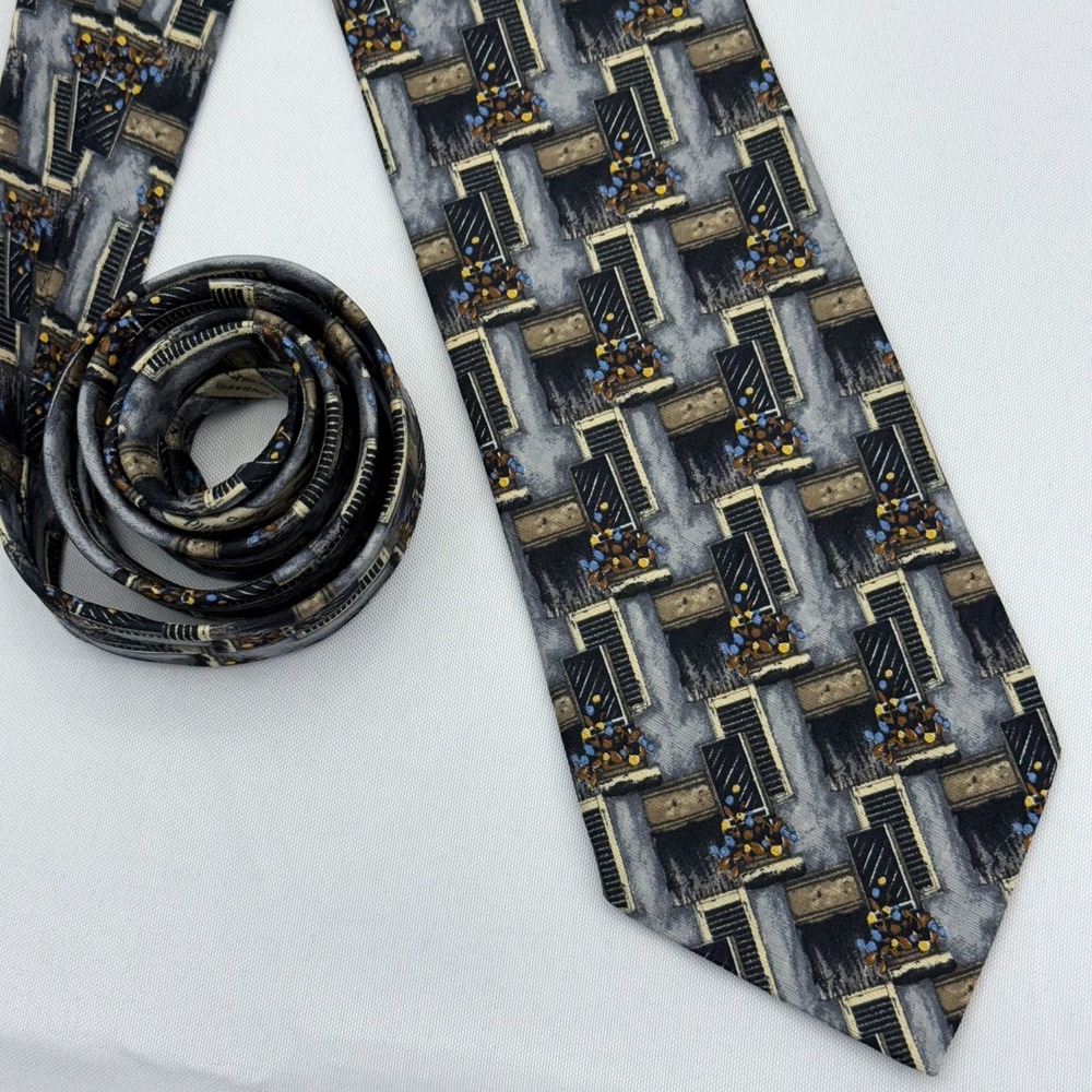 Ermenegildo Zegna Disegno Esclusivo Tie 100% Silk Made in Italy Window Flowers